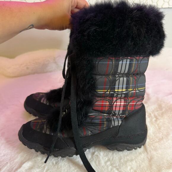 COACH Poppy Jennie Red Plaid Boot 6.5B - Picture 3 of 9